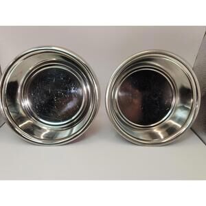 Stainless Steel Pet Smart Medium Dog Dishes W/Paw Prints Red & Brown
